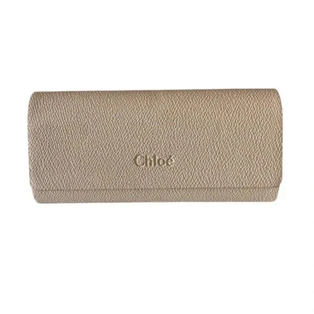 Chloe Beige Textured eyeglass/sunglasses case